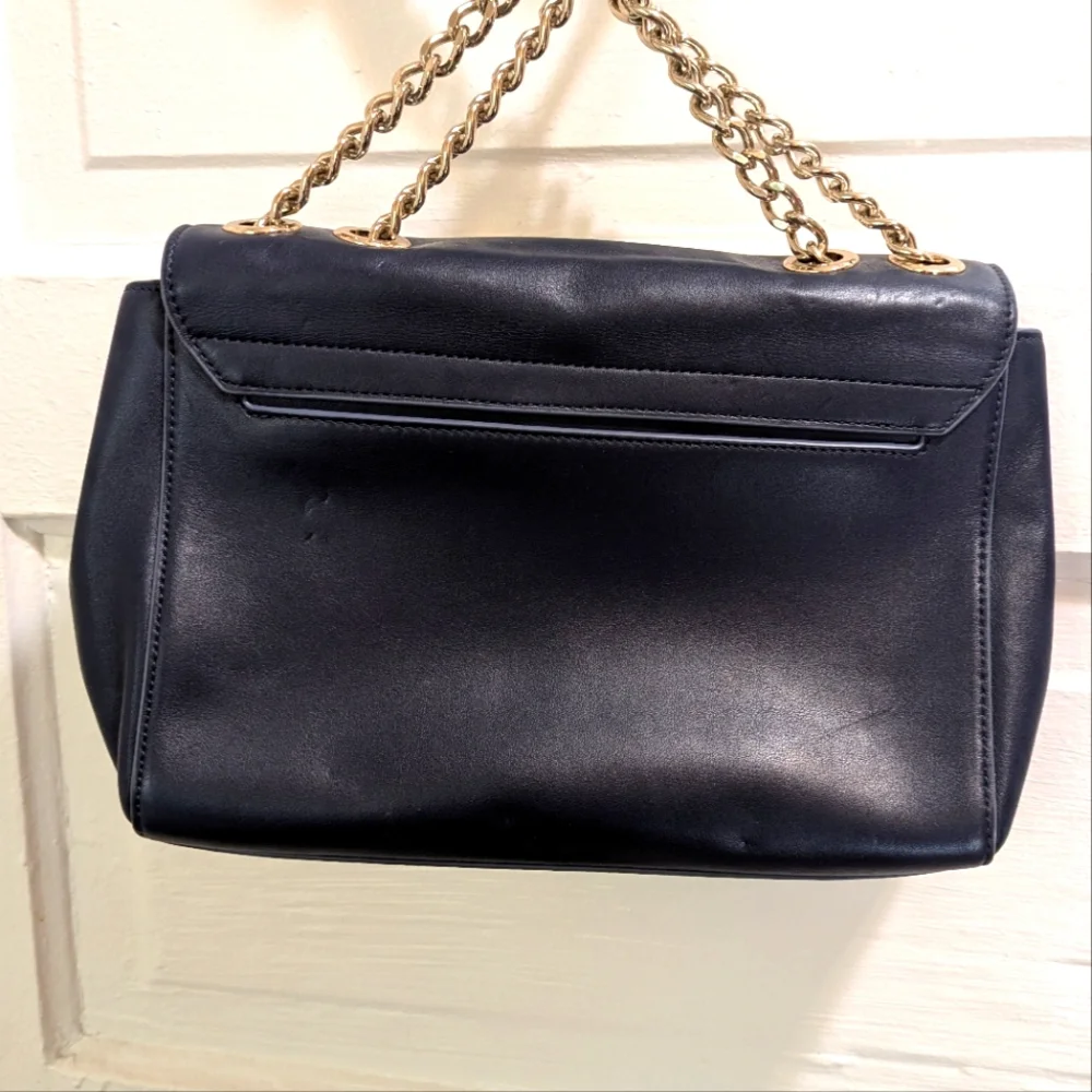 kate spade Black Floral Appliqué Leather Shoulder Bag